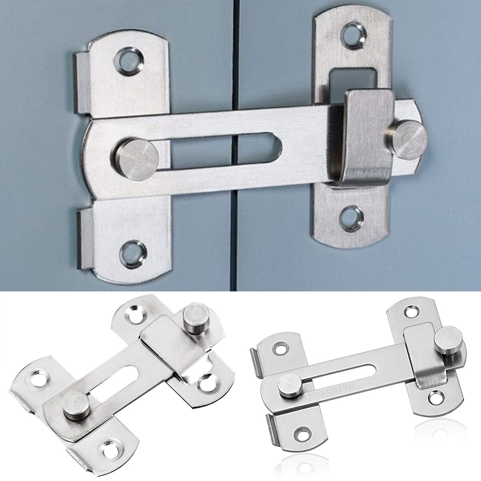 Stainless Steel Child Safety Cabinet Locks Sliding Door Snap Lock Durable Door Latch for Window Cabinet Fitting Room