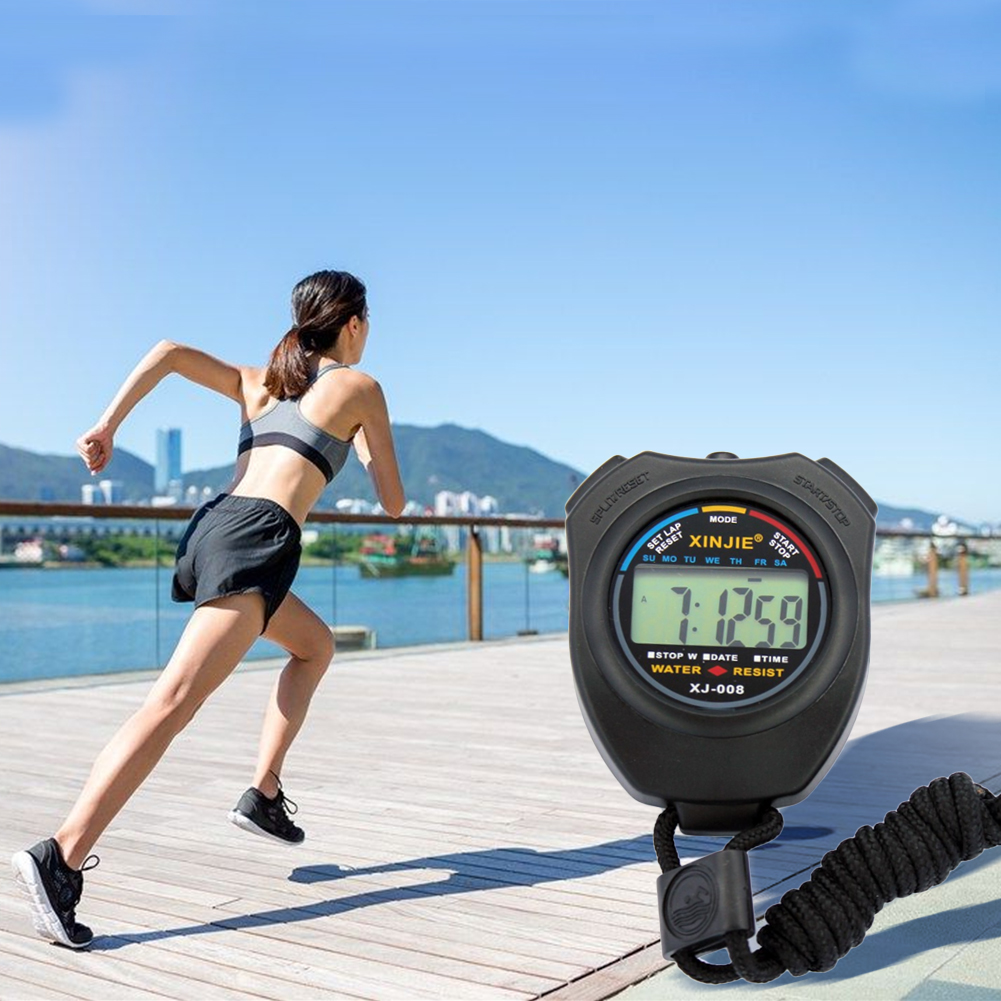 Waterproof Watch Digital Handheld LCD Stopwatch Timer Chronograph Time Counter Sport Alarm Mens Watch Digital Sport