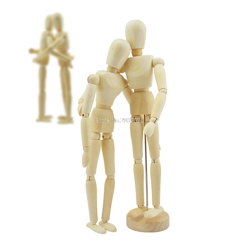 1pc kunstner bevægelige lemmer mandlig træfigur model mannequin kunst klasse skitse