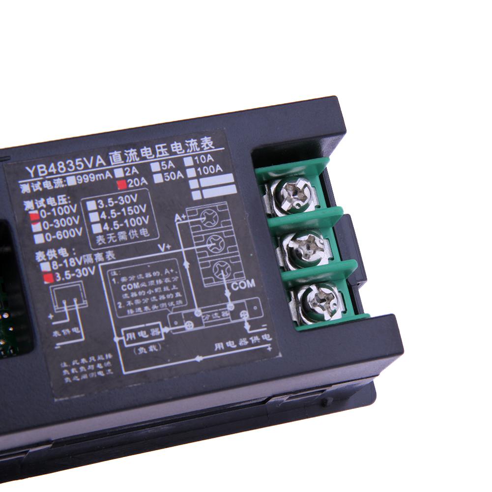 DC 0-300V 20A DC Voltmeter Amperemeter Gebaut-in shunt Dual Anzeige LED Digital Volt Ampere Anzeige für 12V 24V Auto Spannung