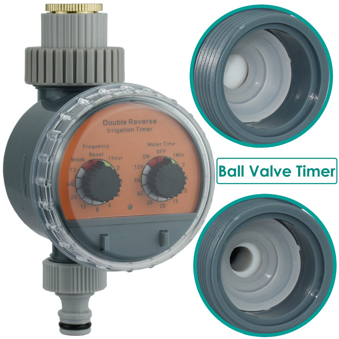 KESLA Garden Irrigation Ball Valve Water Timer LCD Automatic Electronic Irrigator Home Watering Controller System Greenhouse: Ball Valve Timer-01