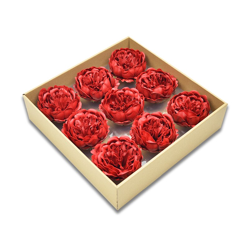 8cm pas cher nouvelle grande pivoine têtes beauté Rose mariage Bouquet décor à la maison savon à la main fleurs Art: wine red