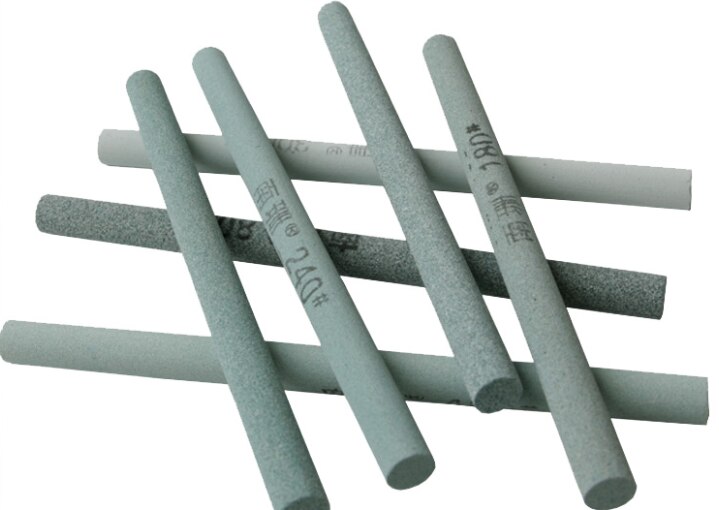 Green Boride Abrasives Round Rod Sharpening Grinding Oil Stone Whetstone 10x150mm