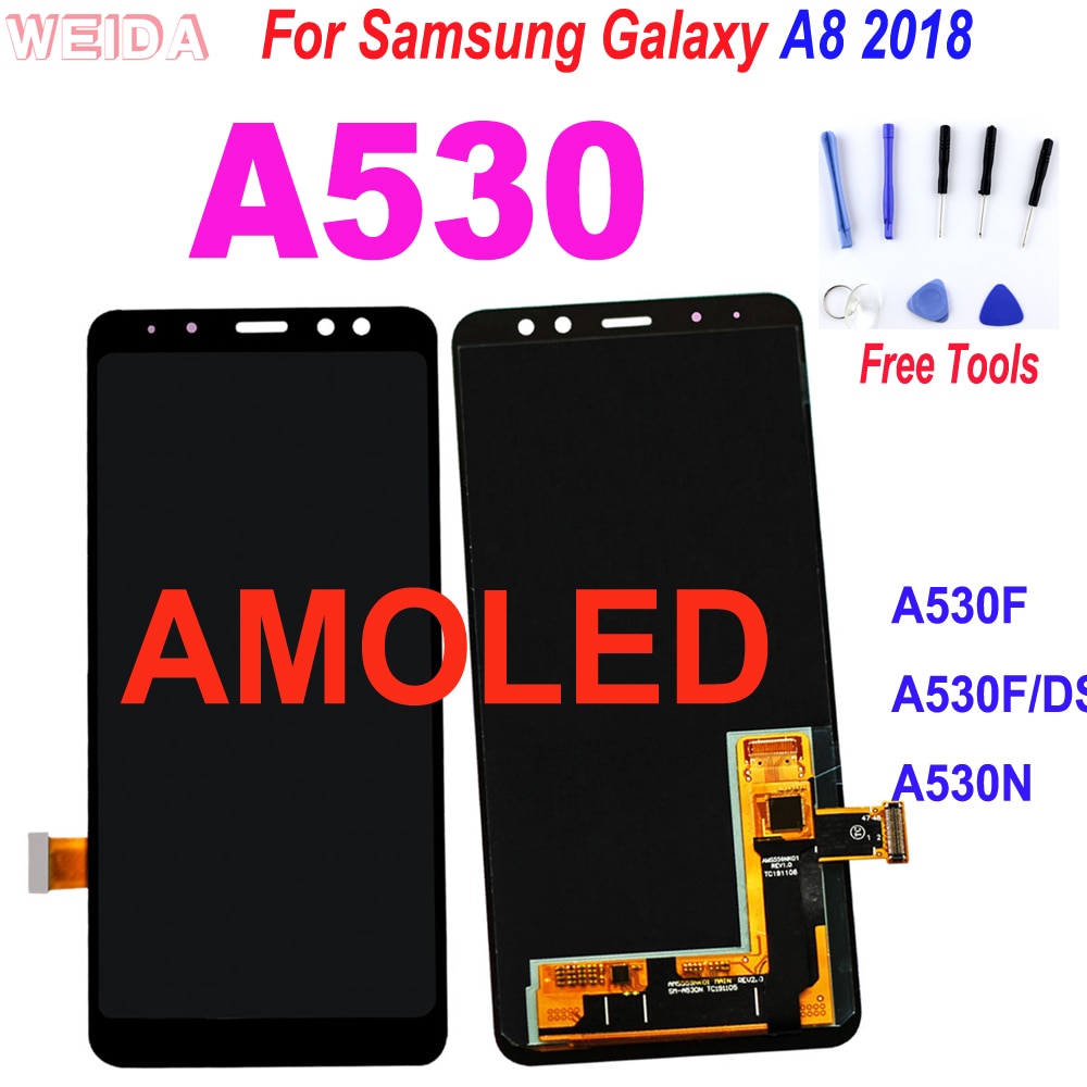 Super Amoled Voor Samsung Galaxy A8 A530 A530F Lcd Touch Screen Digitizer Vergadering Voor A8 Lcd A530F/Ds A530N