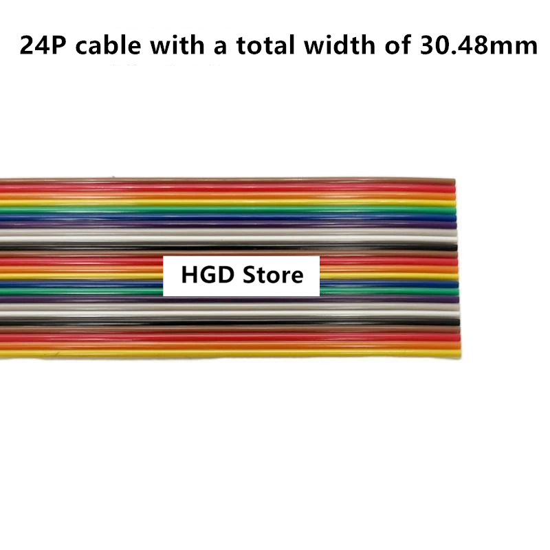 1m färgade bandkabelavstånd 1.27mm regnbågsfärgade dupont-trådar idc-anslutningskabel 6/8/9/10/12/16/20/40/50/60-64p: Röd