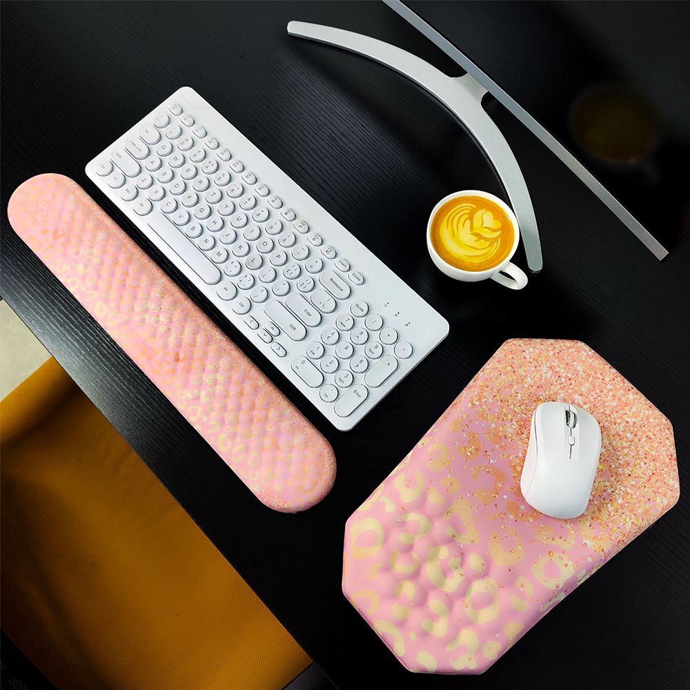 Ergonomie Mauspad aus Memory-Schaum mit Handgelenkauflage, Hand- und Handgelenk-Mauspad, rutschfeste Gummiunterseite