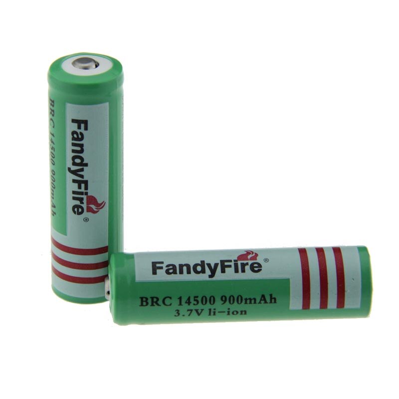 2 Stks/partij Fandyfire 14500 900Mah 3.7V Oplaadbare Li-Ion Batterijen 14500 Batterij