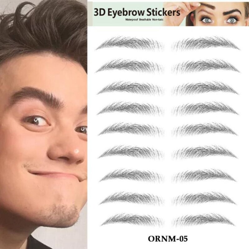 2 stücke 3D Haar-wie Augenbrauen Make-Up Wasserdicht Dauerhafte Augenbraue Aufkleber Wasser-basierend Stirn Aufkleber Falsche Augenbrauen Kosmetik neue Q20: 5