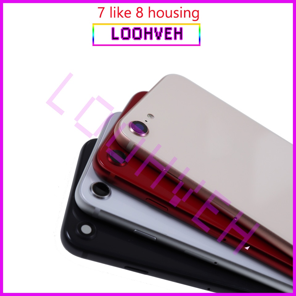 Capa traseira do chassi para iphone, capa para iphone 7, 7 plus, como 8 ou 8 plus, x capa + adesivo da bateria livre
