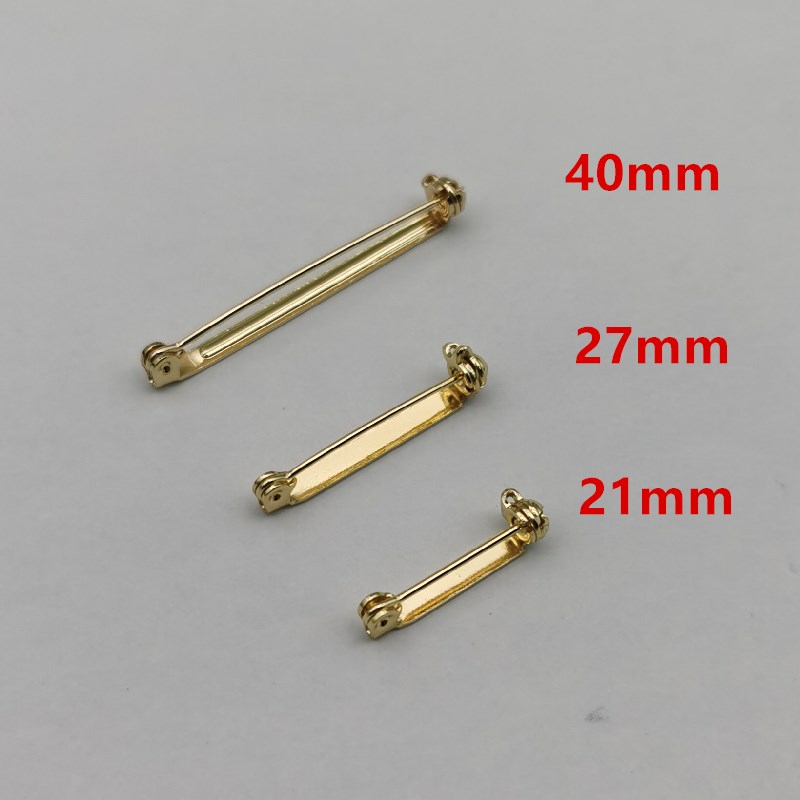 10pcs gold color Brooch Base Pins Blank Safety Lock Brooch Pin Base For DIY Jewelry Making Clothing Findings