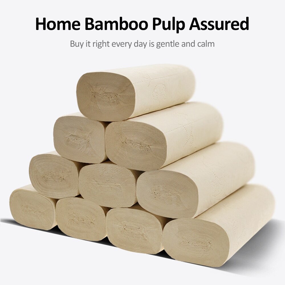 16 Rolls Toilet Parper Tissues Roll Paper Towel Household Toilet Paper Skin-friendly Wood Pulp Toilet Paper for Home Bathroom: Default Title
