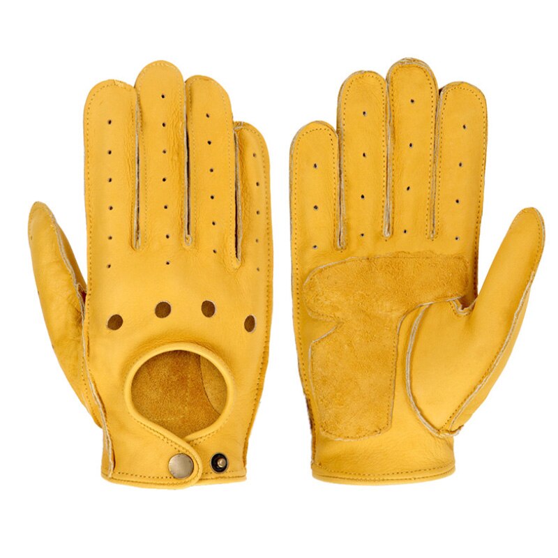 Motorcycle Gloves Goatskin Leather Moto Gloves Summer Breathable Motorbike Riding Full Half Finger Gloves Guantes Moto: M