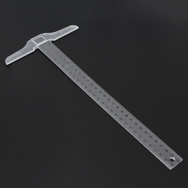 ¡Novedad! regla en forma de T de plástico de 12 pulgadas, medidas transparentes, regla recta, herramienta de medida para dibujar suministros de pintura