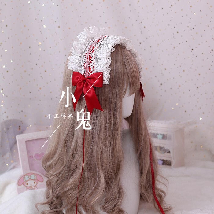 Lolita hoofdband bloem trouwen liefde god angel handvat LO moeder wilde kant kc haarband boog Lolita hoofd sieraden