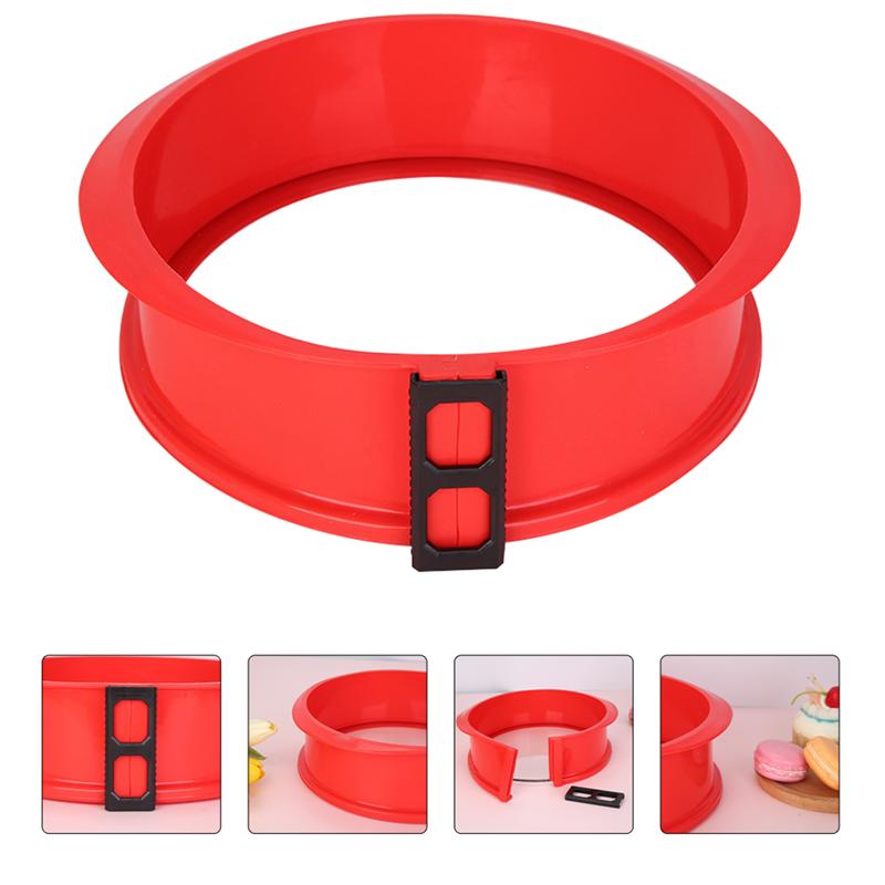 1pc siliconen bakvormen springvorm met glazen bodem cheesecakevorm springvorm met glazen bodem (willekeurige kleur)