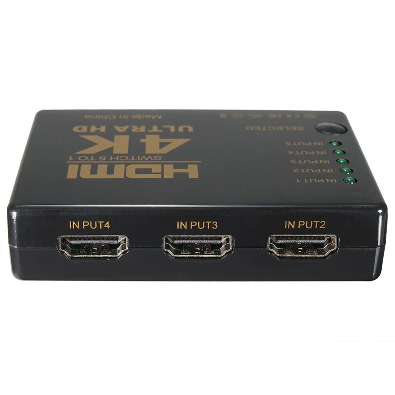 KVM Switcher 4K*2K 5 Port Multifunctional HDMI Hub Splitter Switcher Splitter with Remote Control for HDTV DVD Cameras Video