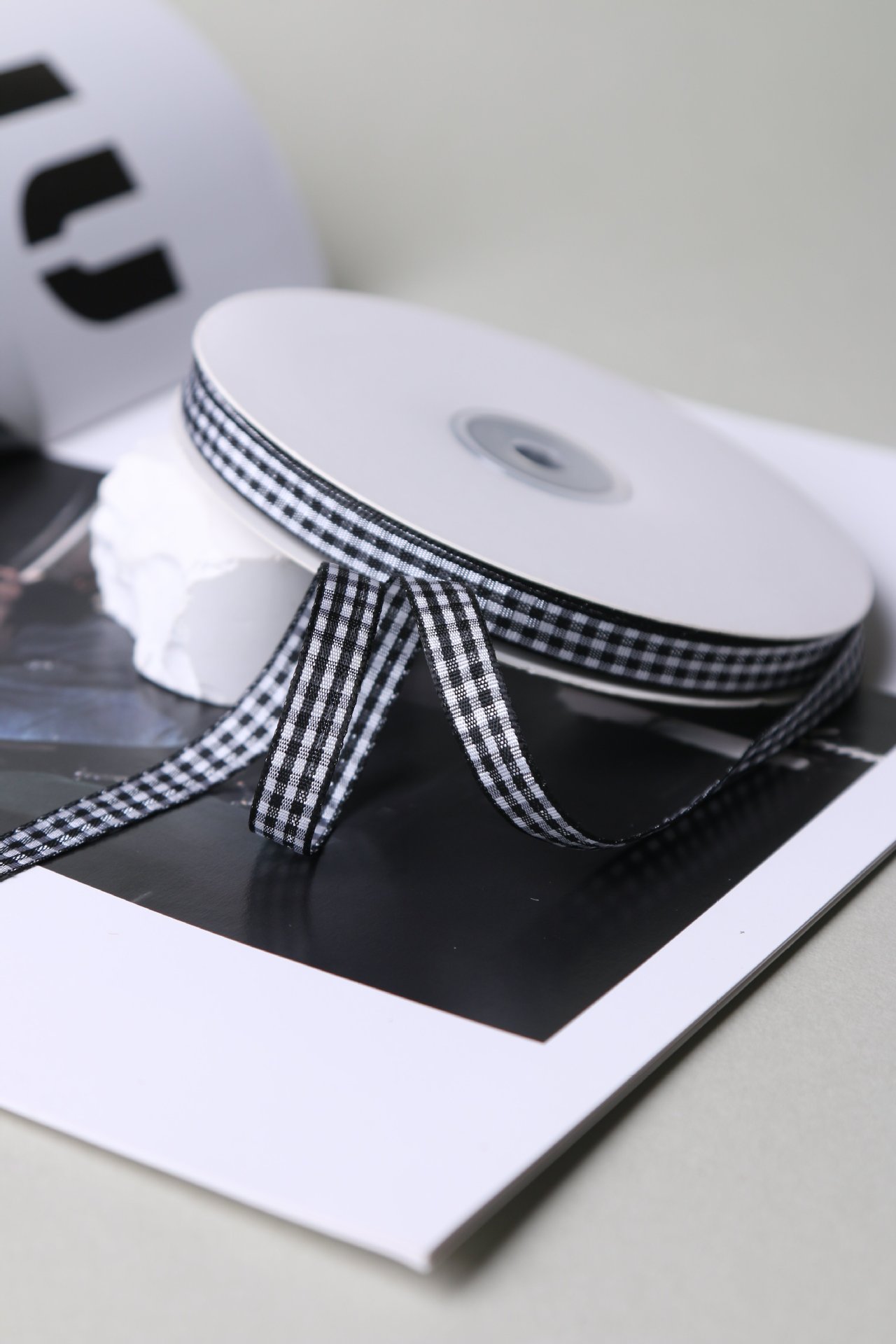 50 Yards 10mm Gingham Ribbons for Wedding Christmas Party Decorations Wrapping DIY Crafts Bow Hair Plaid Ribbon Packaging: WHITE