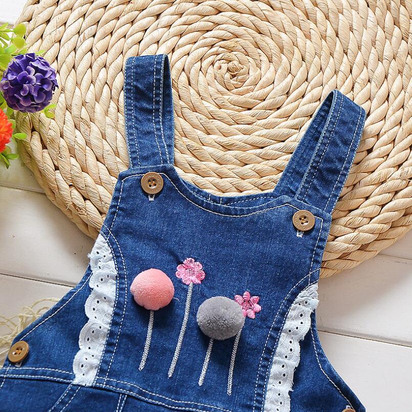 Pantalones vaqueros de dibujos animados para niña, Pantalón vaquero con pechera, pantalones con dibujos de mariposas para niño, primavera y otoño