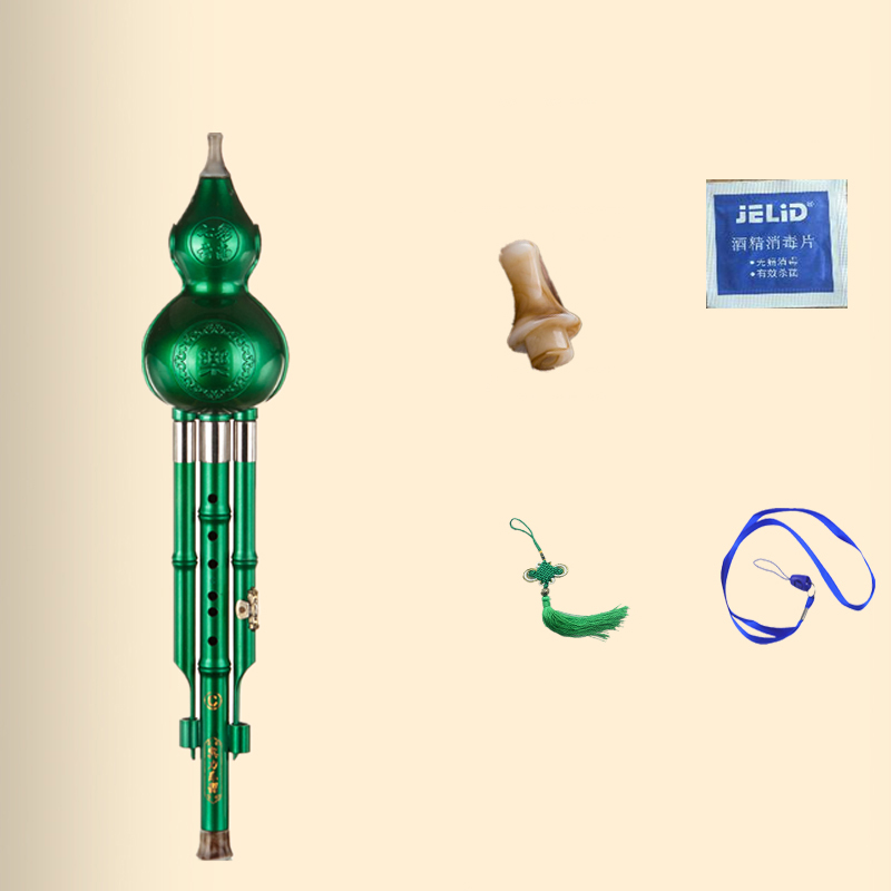 C/bB Key Colorful Cucurbit Flute Wind Instrument Bottle Gourd Silk Musical Instrument for Beginners and Professionals: Green bB key