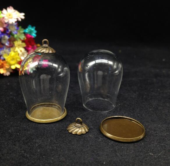 Cloche ovale arc de shap 5 pièces | Bouteille de souhait, bocaux de base classique, bouchon de verre, collier pendentif, globe de verre, dôme de bulle