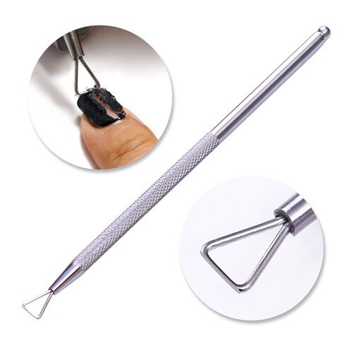 Dual-ended Stainless Steel Cuticle Remover Pusher UV Gel Remover Remove Bandage Adhesive Roll Manicure Nail Art Tool: Pattern 3