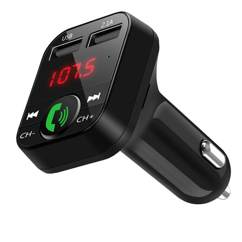 Draadloze Bluetooth Car Kit Fm-zender Dual Usb Autolader MP3 Muziekspeler Handsfree Radio Adapter Usb Lader