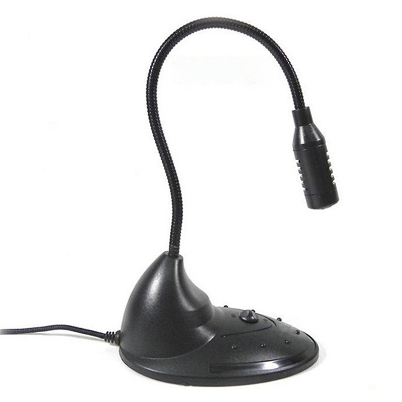 Flexible Stand Mini Studio Speech Microphone 3.5mm Plug Gooseneck Mic Wired Microphone for Computer PC Desktop Notebook