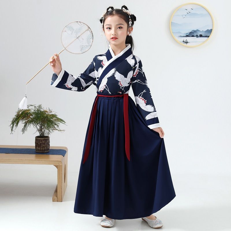 Japanilainen perinteinen puku lasten kimono nosturi haori vintage samurai tyttö itämaiset toppihousut poika lapset yukata aasialaiset vaatteet