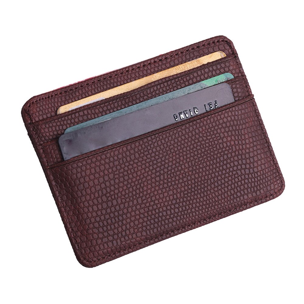 Frauen Lichee Muster Bank Kreditkarte Halter Weibliche Leder Karte Paket Geldbörse visitenkarte halter porte carte #25: Coffee