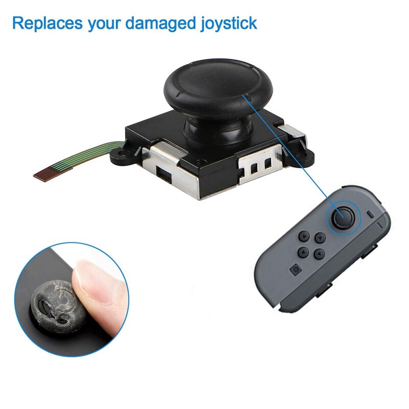 2-Pack 3D Replacement Joystick Analog Thumb Stick For Ns Switch Joy-Con Controller - Include Tri-Wing, Cross Screwdriver, Pry To