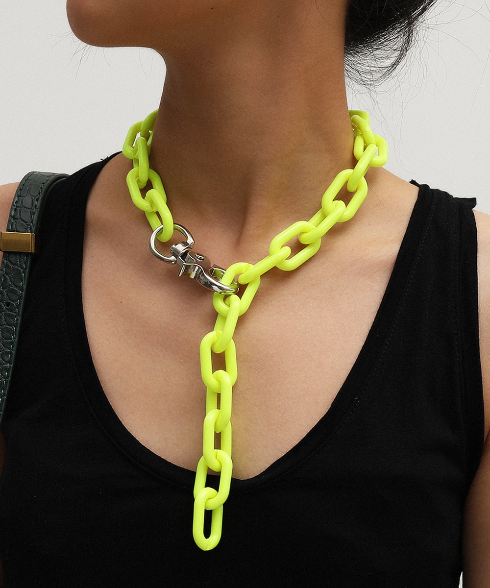 Acrylic Long Chain Necklace Bohemian Chunky Lock Plastic Choker Collar Necklace Pendant For Women Bijoux Accessories