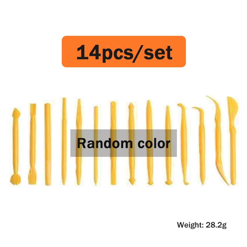 Plastic/Wooden/Metal Tools DIY Ceramic/Pottery Clay Sculpture Tools Set Shaping/Modeling/Sculpting/Carving/Coloring Clay Tools: PVC-14pcs