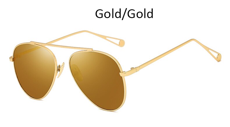 Rosa spiegel Pilot sonnenbrille frauen Metall rahmen frauen Stilvolle Damen Schattierungen feminin gläser: Gold Gold