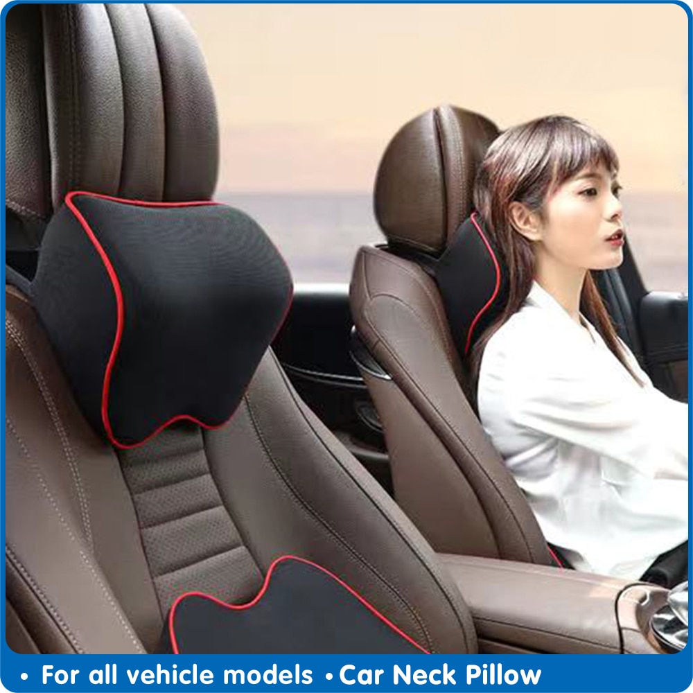 Almohada para reposacabezas de coche, cojín para asiento de coche, Protector de cuello, asiento de automóvil, accesorios para Restauto, algodón de memoria