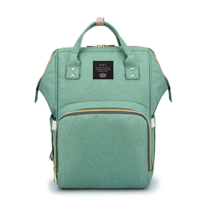 Stijl Luiertas Multifunctionele Mother 'S Tas Mode Mama Zuigfles Rugzak Aiaper Rugzak: Green