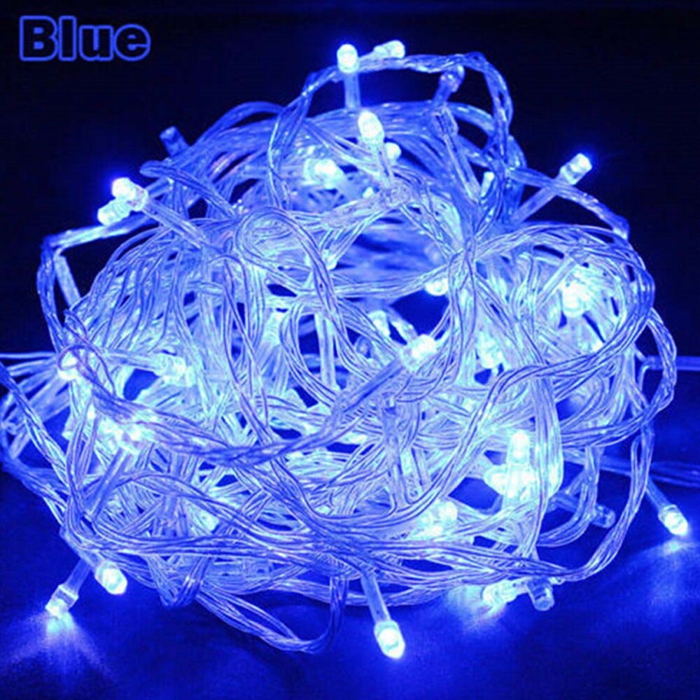 Outdoor christmas lights LED string lights 10M Decoracion fairy Light Lighting Tree Garland: Blue / AC 220V (EU Plug)