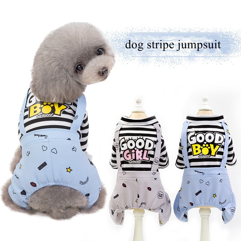 Mono a rayas para perro, pijama para perros pequeños, pelele, ropa de algodón para mascotas, ropa para cachorros y gatos