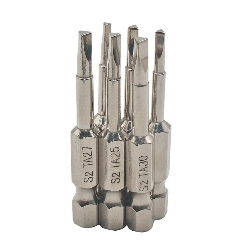 6pcs 50mm Triangle Magnetic Screwdriver Bits S2 Steel 1/4 inch Hex Screwdriver Bit Set DIY Hand Tools