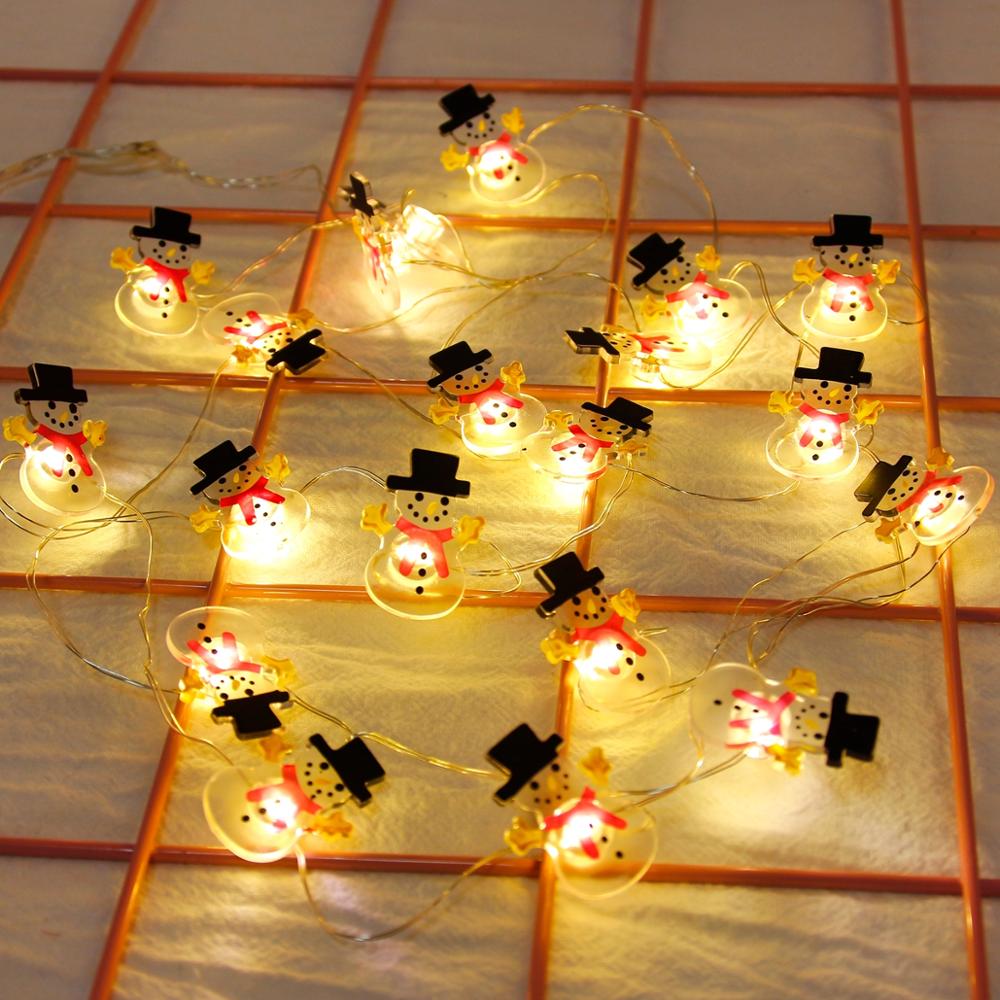 Fengrise Sneeuwvlokken Sneeuwpop Led String Fairy Lights Garland Kerst Decoraties Voor Huis Batterij Aangedreven Verlichting
