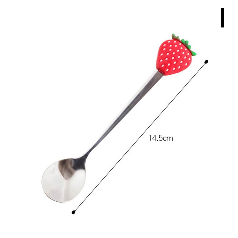 Spoons Fork Stainless Steel Coffee Stirring Spoon Fruit Dessert Fork Fruit Shaped Kitchen Tool Teaspoon Tableware: I