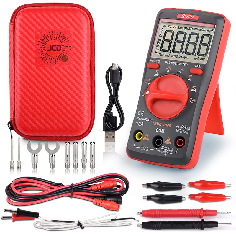 Jcd lödkolv med usb-laddning digital multimetersats justerbar temperatur autoavstånd ac/dc tester multimetro  um16