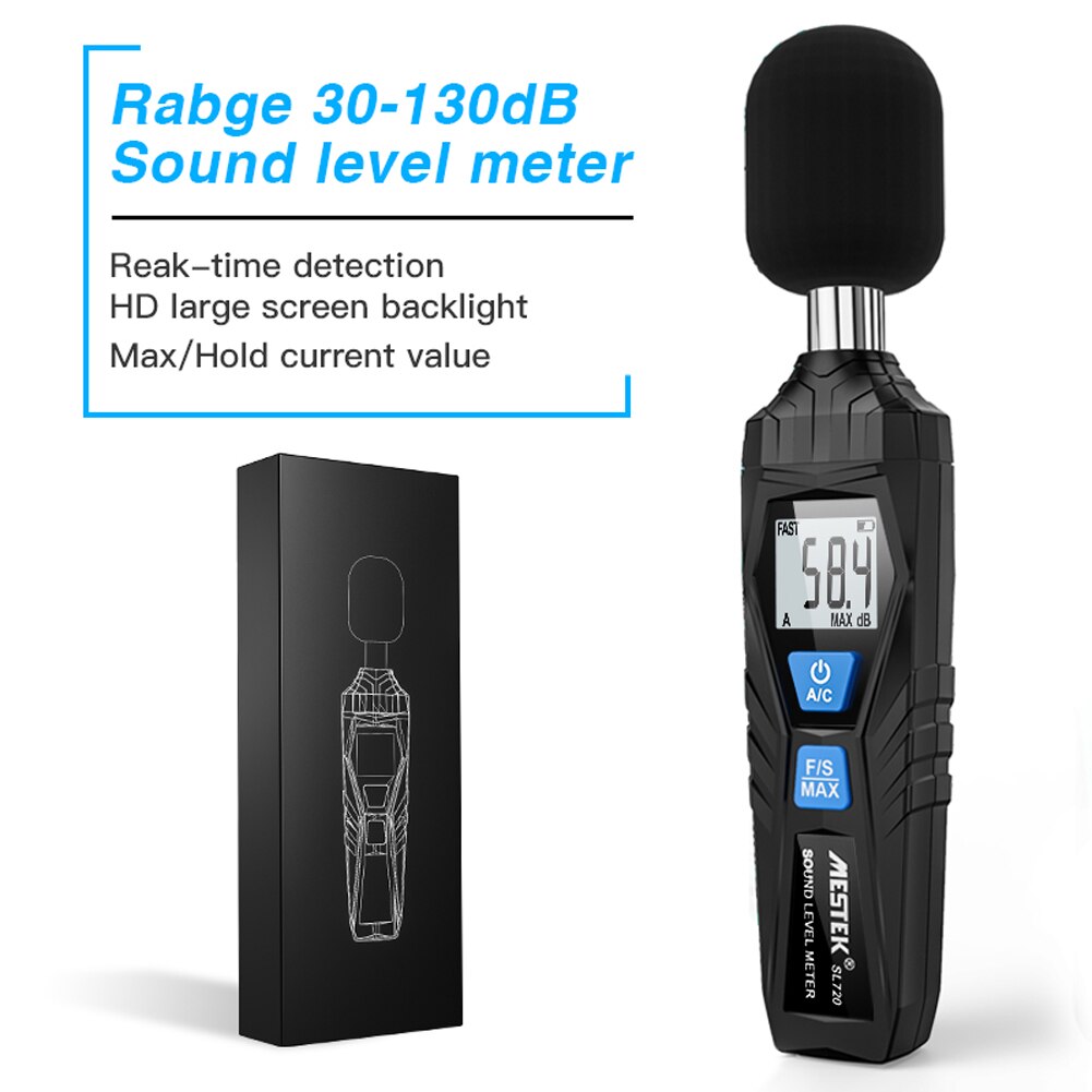 9.6 LCD Digital Sound Level Meter Wall Hanging 30-130db Noise Tester Sw- 525b USB Powered for Ambient Noise Volume Test