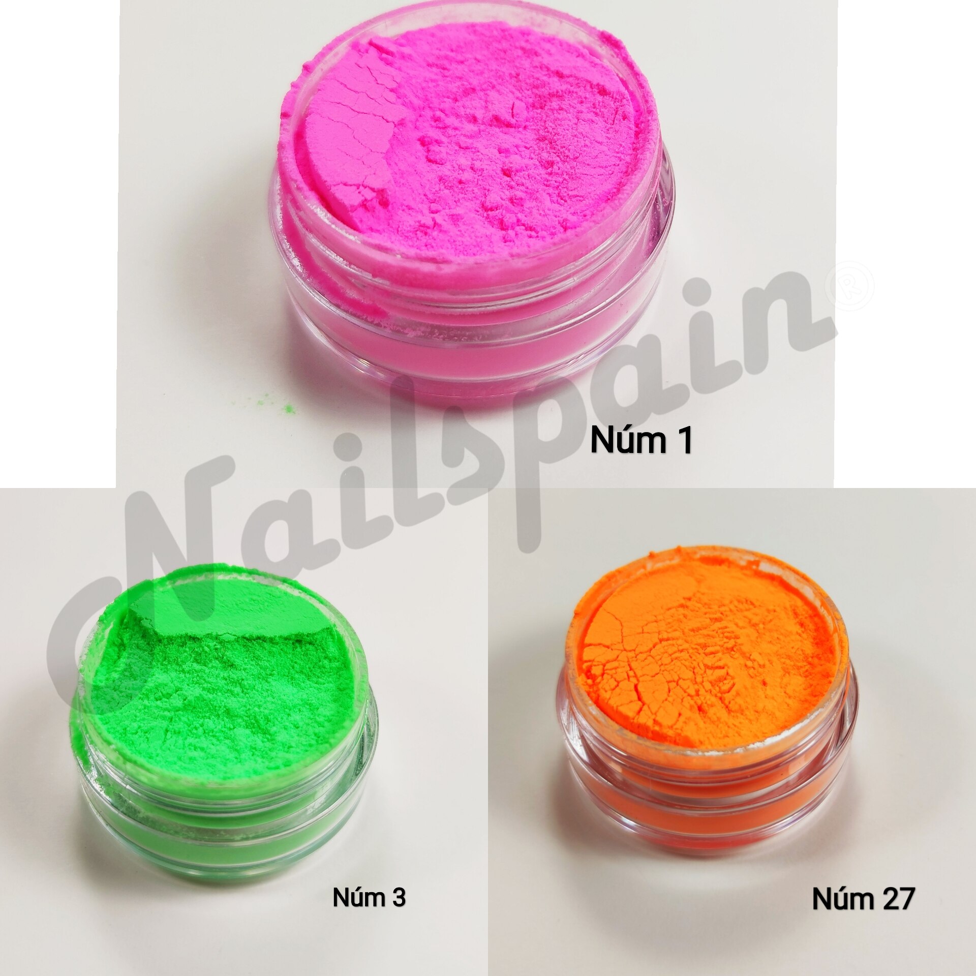 NailSpain POLVO ACRÍLICO DE COLORES. ENVASE 8GR. varios colores