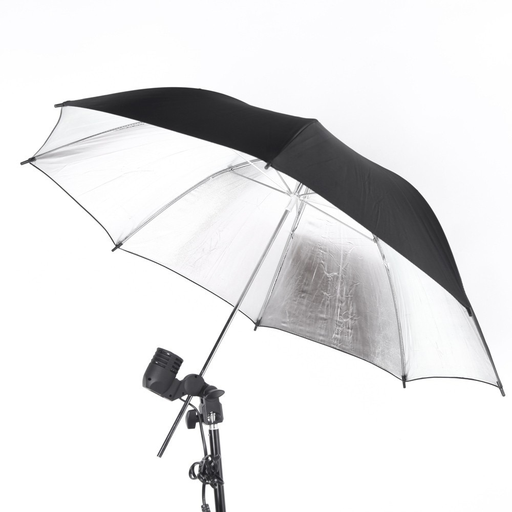 Fotografie Accessoires Reflector Paraplu 33 "/83 cm Fotostudio Flitslicht Reflecterende Black Sliver Paraplu