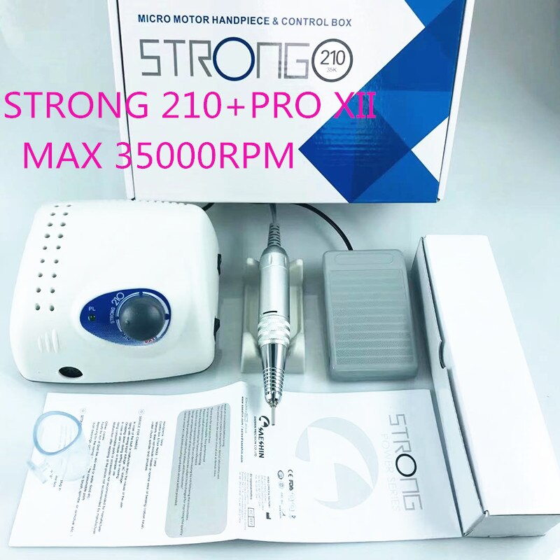 Strong 210 Electric Nail Drill 65W Milling Machine for Manicure Pedicure Nail Drill Apparatus for Manicure Machine Tool: Dark Khaki / CN