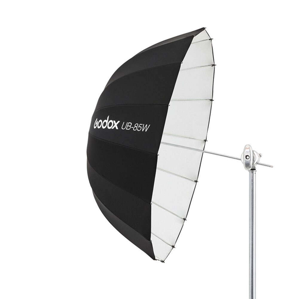 Godox ub -85w 33.5in 85cm parabolsk sort hvid reflekterende paraply studio lys paraply med sort sølv diffusordæksel: Sæt 1