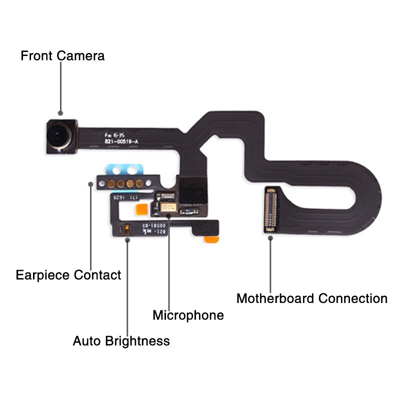 1 zestaw przednia kamera dla iPhone 7 8 plus czujnik światła zbliżeniowego przewód wstążka kabel + głośnik słuchawki metalowy uchwyt + śrubin