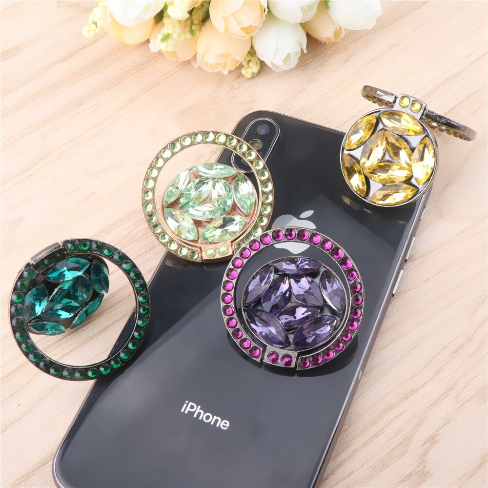 Supporto universale per telefono con diamante Bling di lusso pieghevole supporto pigro portatile Smartphone supporto per anello per dito cartone animato per iPhone11 XS