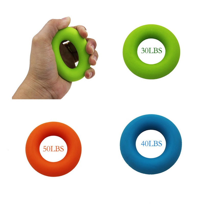 30/40/50LBS Strength Finger Hand Grip Muscle Power Training Squeeze Toy Exerciser Silicone Palm Circle Fitness Stress Relief Toy