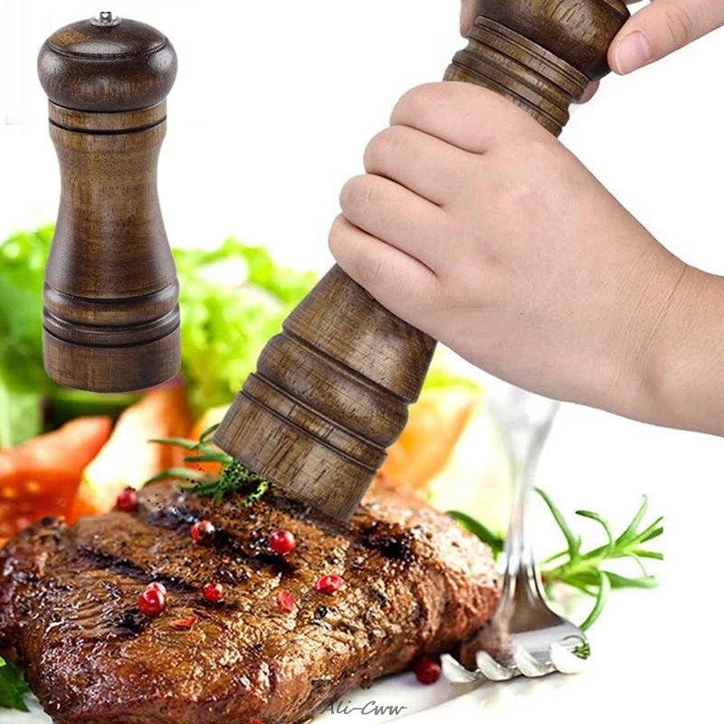 Handige houten eiken zout peper kruiden saus molen molen stok keukengereedschap